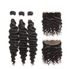 Malaysian Loose Deep Waves 3 Hair Bundles with 13x5 Lace Frontal