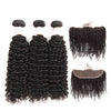 Peruvian Kinky Curly Hair Bundles with Lace Frontal