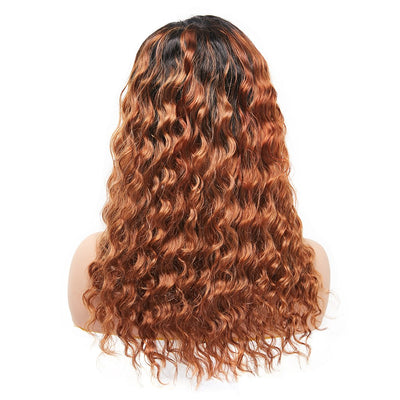Indian Deep Wave Human Hair Lace Wigs With Baby Hair 180% Density